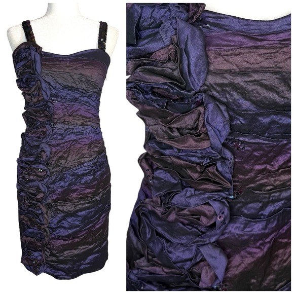 Alberto Makali Dress 8 Ombre Beaded Mini Cocktail Evening Fairy‎ Grunge Y2K $653